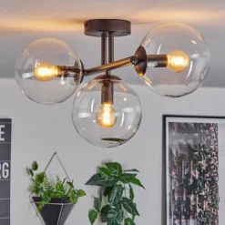 hofstein Gastor Plafonnier, Boule lumineuse Clair, 3 lumières