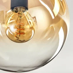 hofstein Gastor Plafonnier, Boule lumineuse Ambre, Clair, 3 lumières