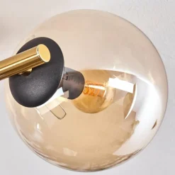 Lampes Dorées-hofstein Gastor Plafonnier, Boule lumineuse 42 cm Or, Noir, 3 lumières