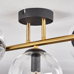 hofstein Gastor Plafonnier, Boule lumineuse 42 cm Or, Noir, 3 lumières