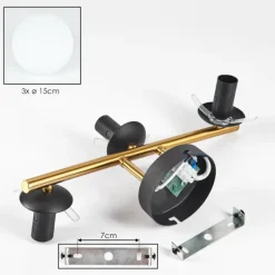 hofstein Gastor Plafonnier, Boule lumineuse 42 cm Or, Noir, 3 lumières