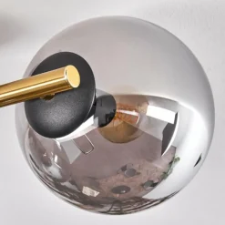 Lampes Dorées-hofstein Gastor Plafonnier, Boule lumineuse 42 cm Or, Noir, 3 lumières