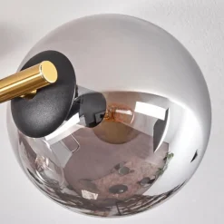 Lampes Dorées-hofstein Gastor Plafonnier, Boule lumineuse 42 cm Or, Noir, 3 lumières