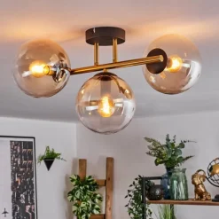 hofstein Gastor Plafonnier, Boule lumineuse 42 cm Or, Noir, 3 lumières