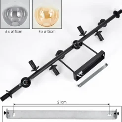 hofstein Gastor Plafonnier, Boule lumineuse Ambre, Clair, Fumé, 10 lumières