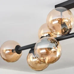 hofstein Gastor Plafonnier, Boule lumineuse Ambre, 10 lumières