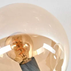 hofstein Gastor Plafonnier, Boule lumineuse Ambre, Clair, Fumé, 10 lumières