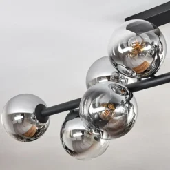 hofstein Gastor Plafonnier, Boule lumineuse Chrome, Clair, Fumé, 10 lumières