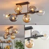 hofstein Gastor Plafonnier, Boule lumineuse Ambre, Clair, Fumé, 6 lumières