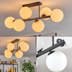 hofstein Gastor Plafonnier, Boule lumineuse Blanc, 6 lumières