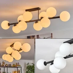 hofstein Gastor Plafonnier, Boule lumineuse Blanc, 10 lumières