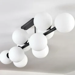 hofstein Gastor Plafonnier, Boule lumineuse Blanc, 10 lumières