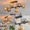 hofstein Gastor Plafonnier, Boule lumineuse Ambre, Fumé, 6 lumières