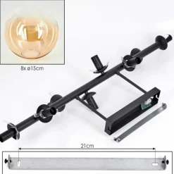 hofstein Gastor Plafonnier, Boule lumineuse Ambre, Clair, 8 lumières