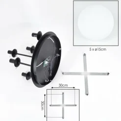 hofstein Gastor Plafonnier, Boule lumineuse 45 cm Blanc, 5 lumières