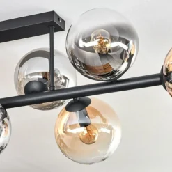 hofstein Gastor Plafonnier, Boule lumineuse Ambre, Clair, Fumé, 8 lumières