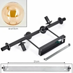 hofstein Gastor Plafonnier, Boule lumineuse Ambre, 6 lumières