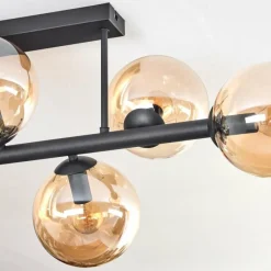 hofstein Gastor Plafonnier, Boule lumineuse Ambre, 6 lumières