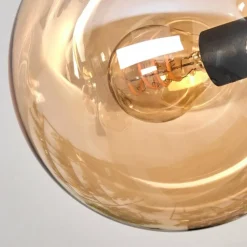 hofstein Gastor Plafonnier, Boule lumineuse Ambre, 8 lumières