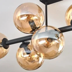 hofstein Gastor Plafonnier, Boule lumineuse Ambre, 8 lumières