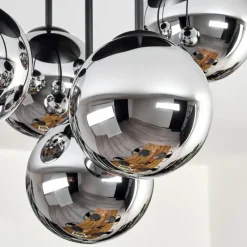 hofstein Gastor Plafonnier, Boule lumineuse 45 cm Chrome, Fumé, 5 lumières