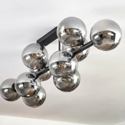 hofstein Gastor Plafonnier, Boule lumineuse Fumé, 10 lumières