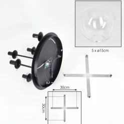 hofstein Gastor Plafonnier, Boule lumineuse 45 cm Clair, 5 lumières