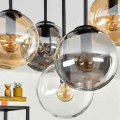 hofstein Gastor Plafonnier, Boule lumineuse 45 cm Ambre, Clair, Fumé, 5 lumières