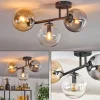 hofstein Gastor Plafonnier, Boule lumineuse Ambre, Clair, Fumé, 3 lumières