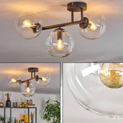 hofstein Gastor Plafonnier, Boule lumineuse Clair, 3 lumières