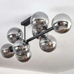 hofstein Gastor Plafonnier, Boule lumineuse Fumé, 8 lumières