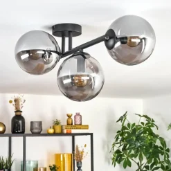 hofstein Gastor Plafonnier, Boule lumineuse Fumé, 3 lumières