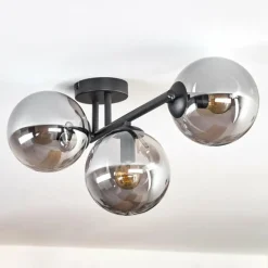hofstein Gastor Plafonnier, Boule lumineuse Fumé, 3 lumières