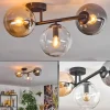 hofstein Gastor Plafonnier, Boule lumineuse Ambre, Clair, Fumé, 3 lumières