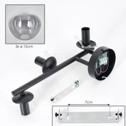 Suspension Verre Fumé-hofstein Gastor Plafonnier, Boule lumineuse Clair, Fumé, 3 lumières