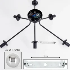 hofstein Gastor Plafonnier Chrome, Fumé, 6 lumières