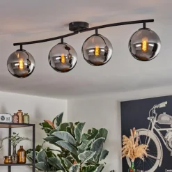 hofstein Gastor Plafonnier Chrome, Fumé, 4 lumières