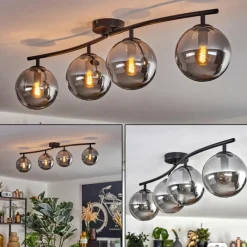 hofstein Gastor Plafonnier Fumé, 4 lumières