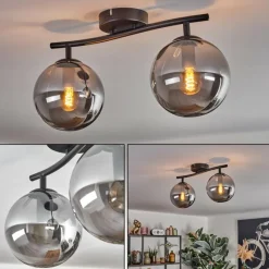 hofstein Gastor Plafonnier Fumé, 2 lumières