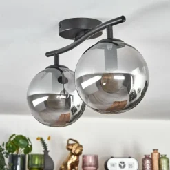 hofstein Gastor Plafonnier Fumé, 2 lumières