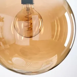 hofstein Gastor Suspension, Boule lumineuse Ambre, 1 lumière