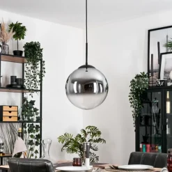 hofstein Gastor Suspension, Boule lumineuse Clair, Fumé, 1 lumière