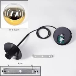 hofstein Gastor Suspension, Boule lumineuse Or, Clair, 1 lumière