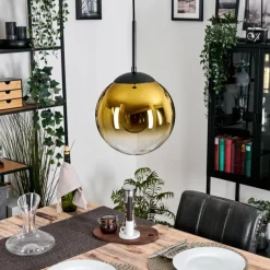 hofstein Gastor Suspension, Boule lumineuse Or, Clair, 1 lumière