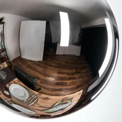 hofstein Gastor Suspension, Boule lumineuse Chrome, Fumé, 1 lumière