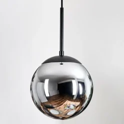 hofstein Gastor Suspension, Boule lumineuse 20 cm Chrome, Fumé, 1 lumière