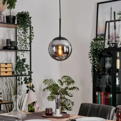 Suspension Verre Fumé-hofstein Gastor Suspension, Boule lumineuse 20 cm Fumé, 1 lumière