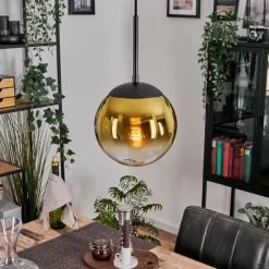 hofstein Gastor Suspension, Boule lumineuse 20 cm Or, Clair, 1 lumière