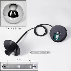 hofstein Gastor Suspension, Boule lumineuse 25 cm Chrome, Fumé, 1 lumière