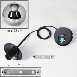 hofstein Gastor Suspension, Boule lumineuse 25 cm Fumé, 1 lumière